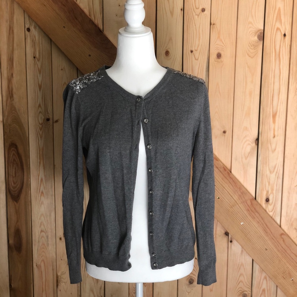 Merona gray cardigan with sequin detail